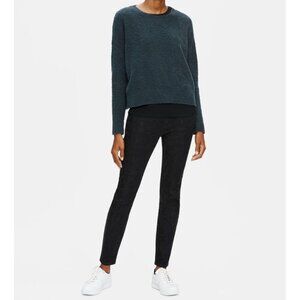 EILEEN FISHER Black Denim Skinny Jeans With Elastic Waistband